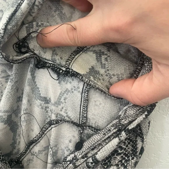 Zara Snake Print Maxi Shirt Dress Black Gray Animal Print Women’s XS - Picture 5 of 14